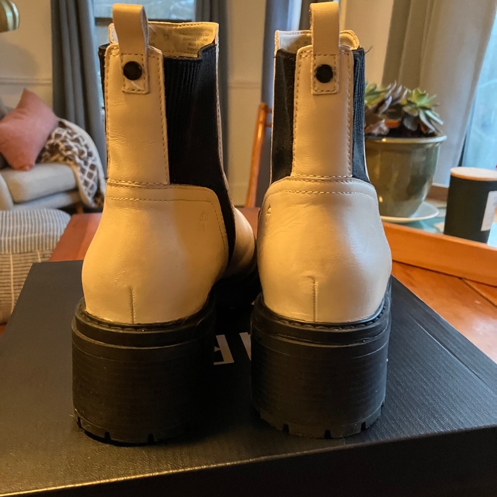 JADYN WOMENS LEATHER BLOCK HEEL ANKLE BOOTS 10M